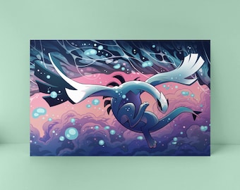 Quirky Gift Whimsical Art Unique Apartment Decor Funky Wall Art Colorful Art Print Fun Decor for Game Room Wall Art Japanese Art Print Anime
