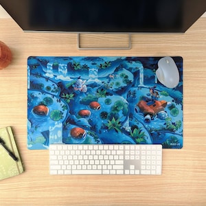 Cute Desk Mat Aesthetic Anime Mouse Pad Fairycore Office Decor for Cozy Gamer Accessories Japanese Playmat for Gaming PC Deskmat Fantasy