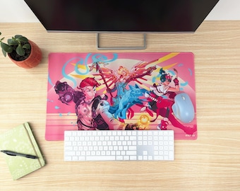 TCG Playmat for Gaming Desk Pad Pink Decor for Gaming Room Accessories for Home Office  Keyboard Mat Work From Home Playmat for Magic