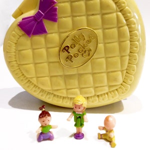 Vintage Polly Pocket, Polly Pocket Yellow Heart Strollin Baby 1994 Compact Playset- Bluebird 1994 - Polly&#39;s Toytime Fun Baby Collection