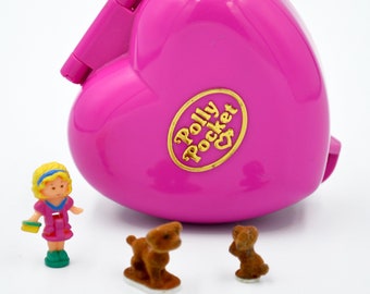 Pollly Pocket 1993 Bluebird Toys – Modèle Tête De Chien Mauve, Complet