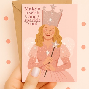 Glinda Fairy Wicked OZ- Printable Birthday Card –The Wizard of Oz Instant Download-Retro Digital Greeting–Friend Birthday Card