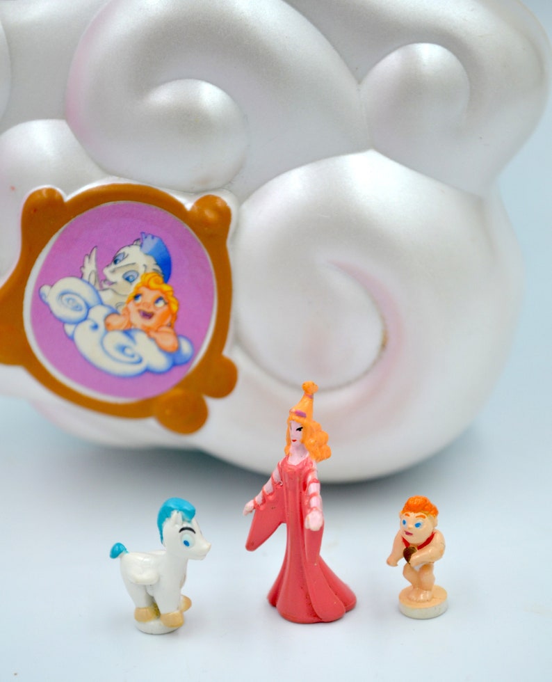Extremely Rare Vintage Polly Pocket 1996 hercules Playcase mini Collection Disney Pearl White