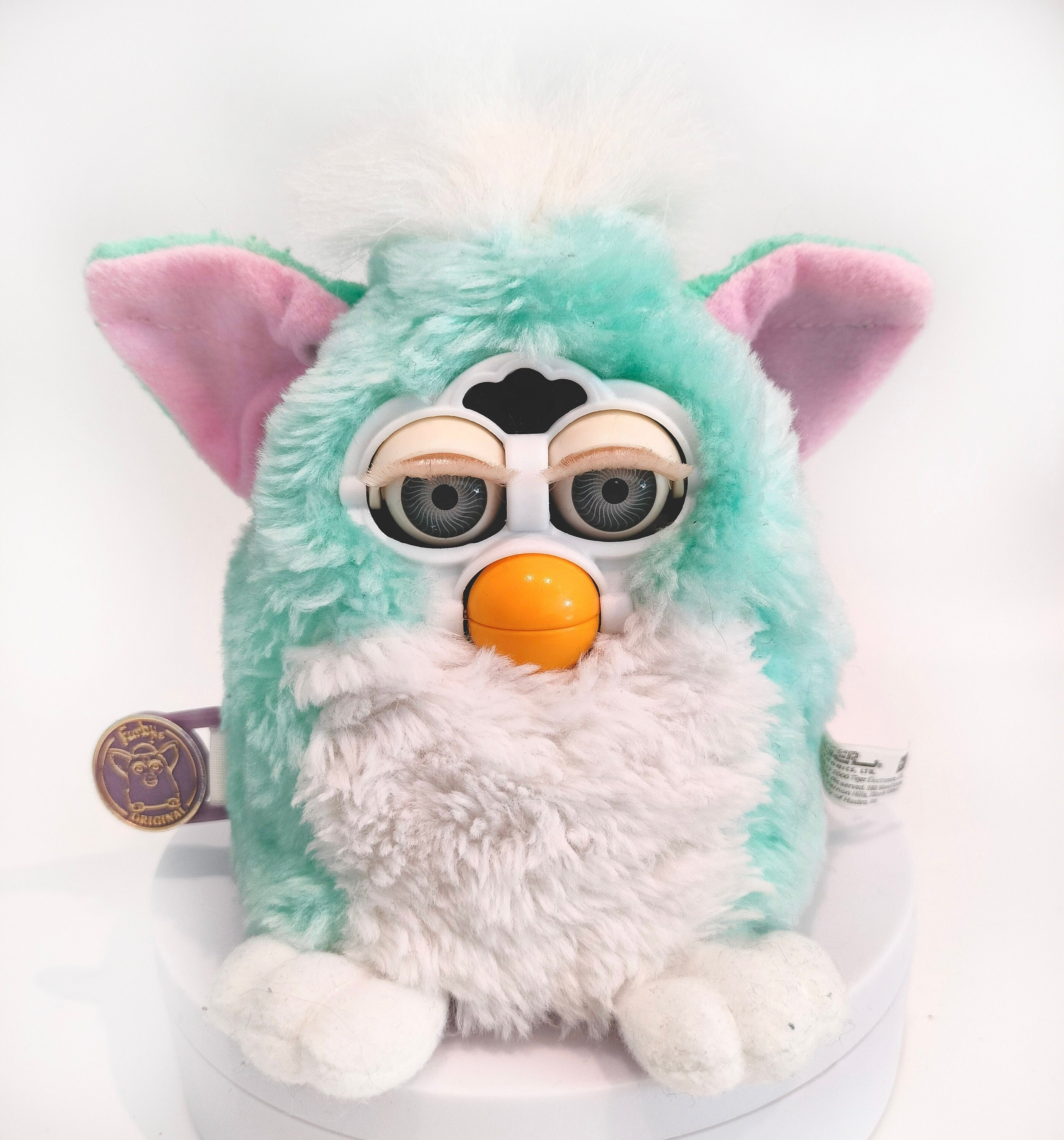 Works Rare Furby Baby Vintage furby Mint Green White Long