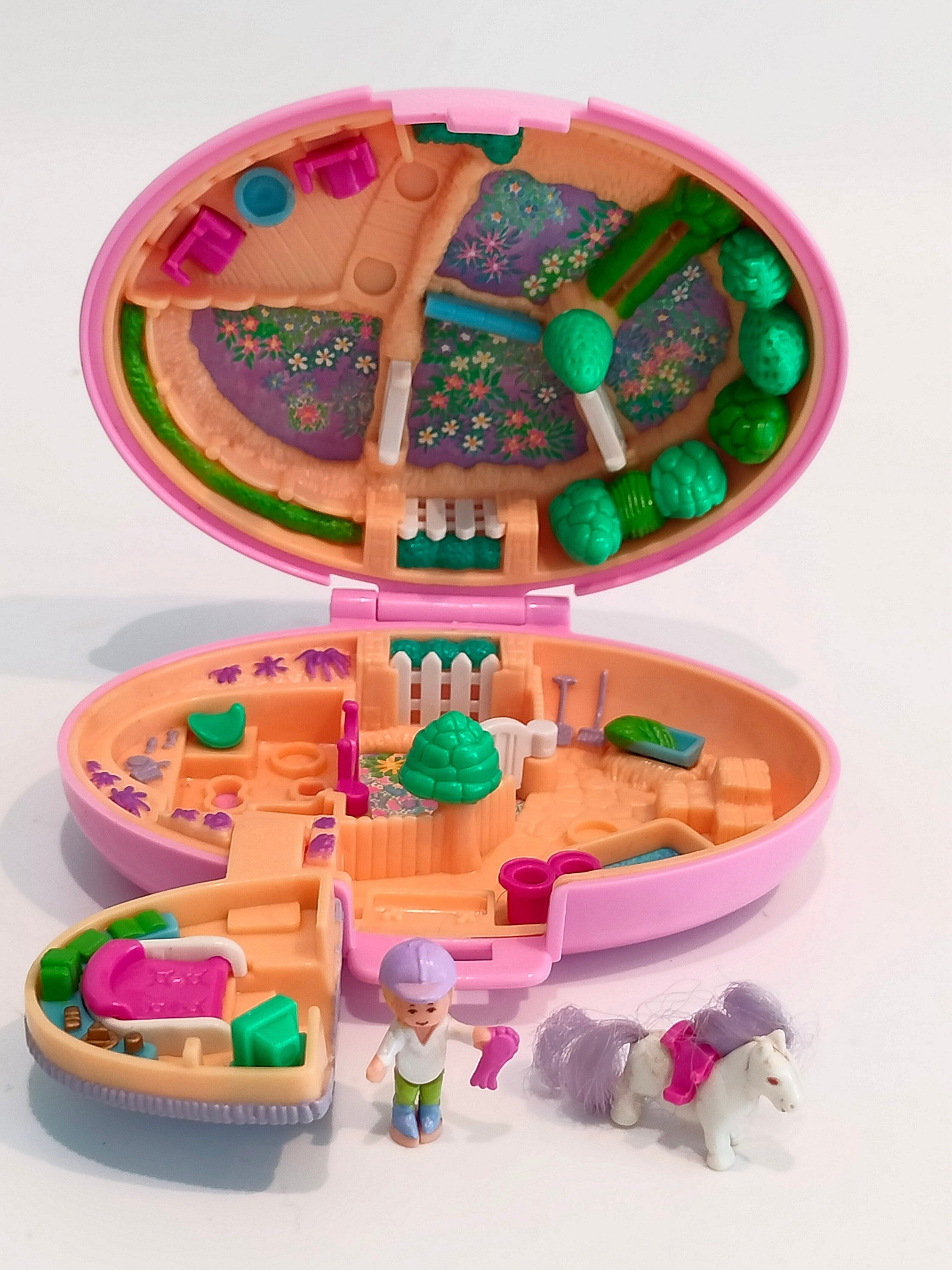 Vintage Polly Pocket polly pocket shetland pony stables, 1995 -Bluebird-Polly Pocket Compact Horse 80s-90s