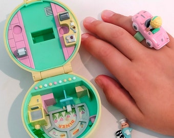 BLUEBIRD POLLY POCKET Coeur Vert Porte Bague Chambre Sans Figurines 1991 Vintage EUR 17,50 - FR