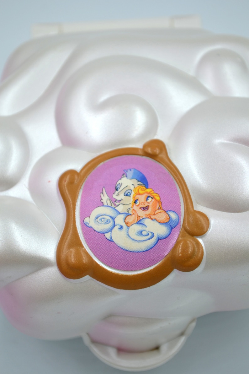Extremely Rare Vintage Polly Pocket 1996 hercules Playcase mini Collection Disney Pearl White
