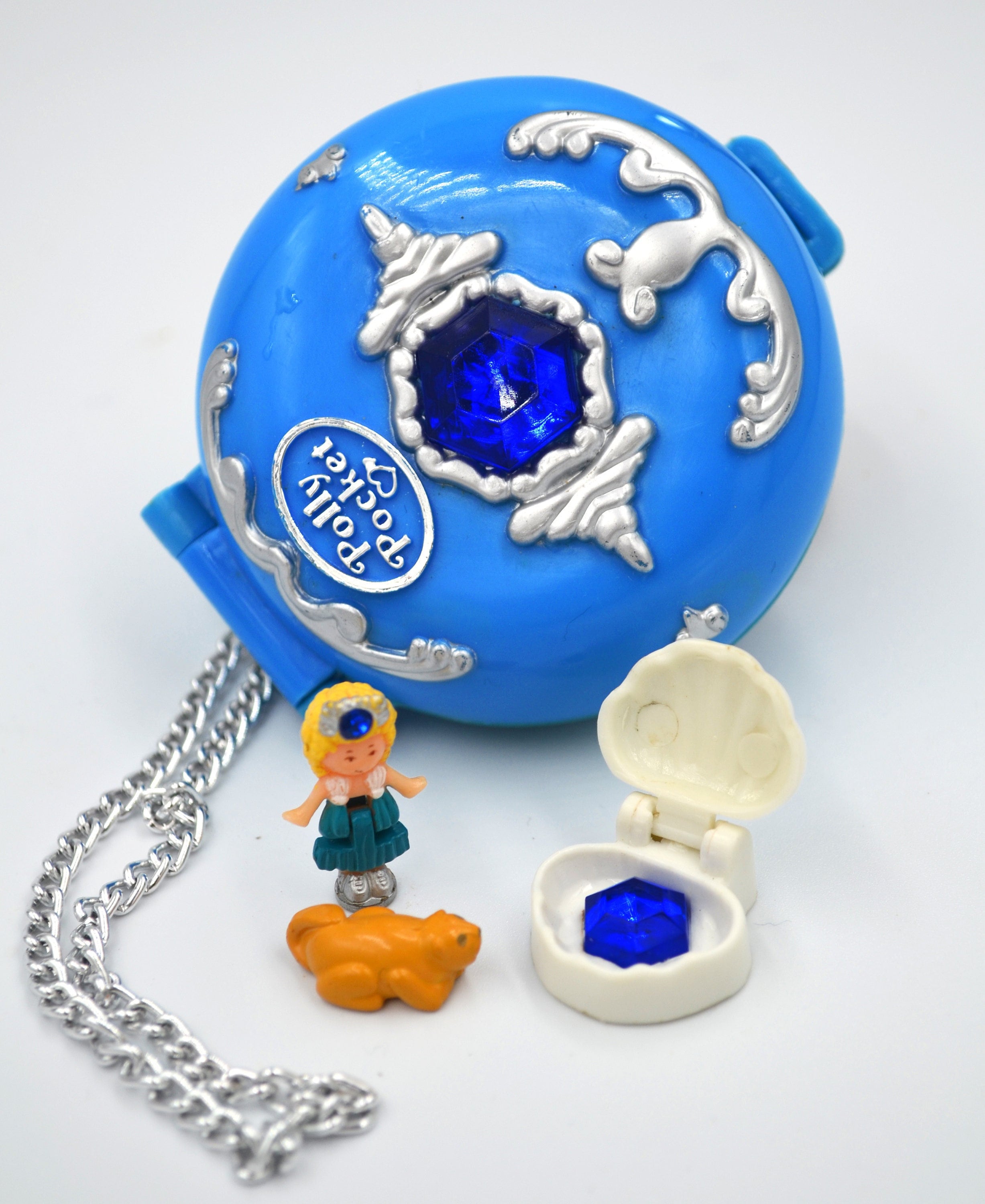 Polly Pocketポーリーポケットジュエルドシー　青コンパクト Rare- COMPLETE - Polly Pocket Jeweled Sea - Princess Polly's