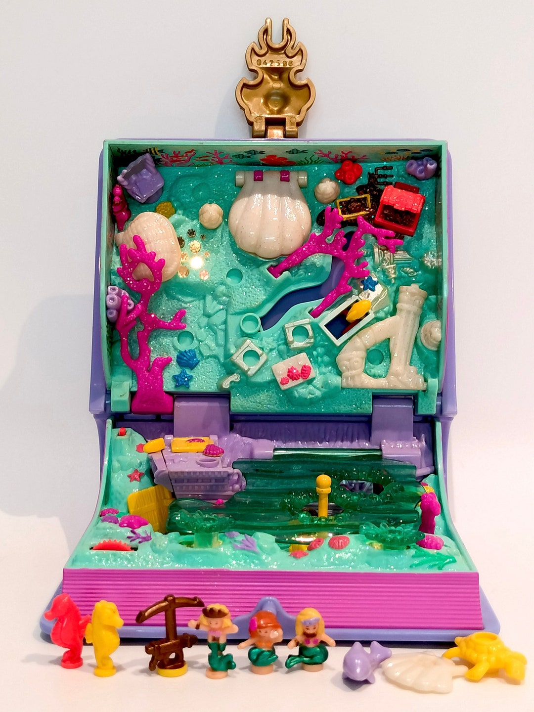 Vintage 1995 Polly Pocket Sparkling Mermaid Adventure Enchanted Storybook Complete