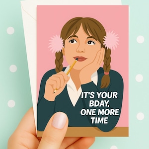 Britney 90s Printable Birthday Card – Instant Download –Funny Retro Digital Greeting for Millennial Turning 40–Cute BFF Friend Birthday Card
