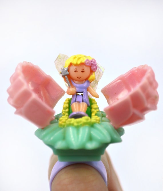 Rare-complete Vintage Polly Pocket Ring Fairy in Pink bluebird Compact- polly's Ring Polly Pocket Secret Rose Fairy Ring 1993 