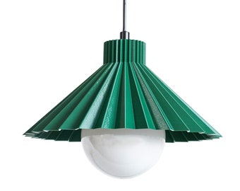 Scandinavian Pleated Lampshade Pendant Light - Green