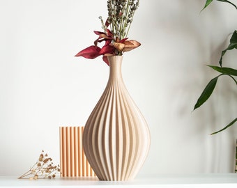 Wood Table Decoration, Unique Decor Objects, Boho Flower Vase, Modern Shelf Decor - Juniper