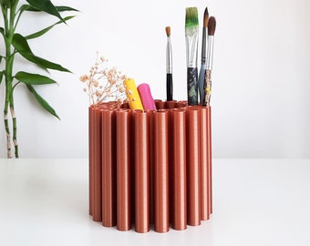 Pen Holder as a Modern Office Desk Organizer - Helis, Copper