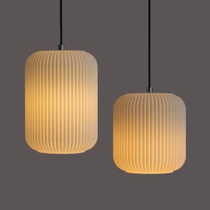Helios Pendant Light, Lampshade, Plug-in Pendant Lamp, Suspension Light Fixture, White