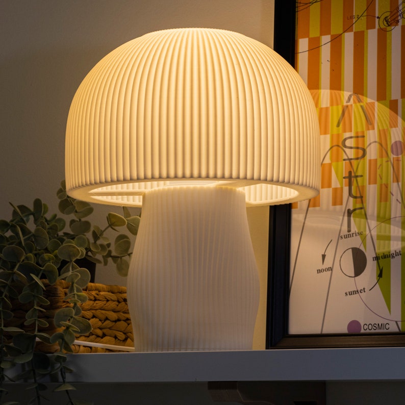Moderne Pilz-Tischlampe, Schlafzimmerbeleuchtung für ästhetische Wohnkultur Bild 7