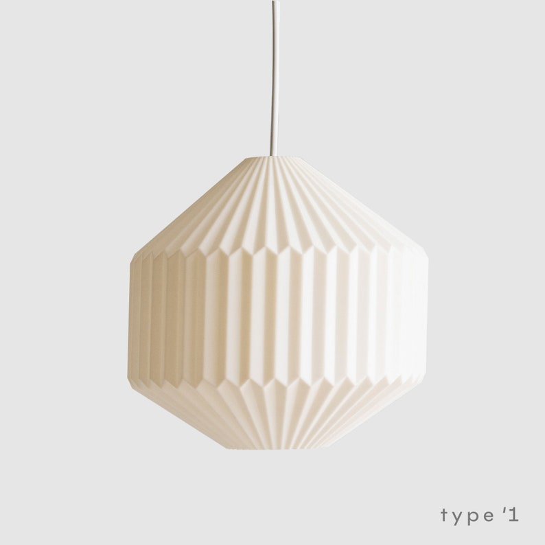 Modern Origami Pendant Light as a Japandi Hanging Lampshade for Minimalist Home Decor SoraTobu Type '1