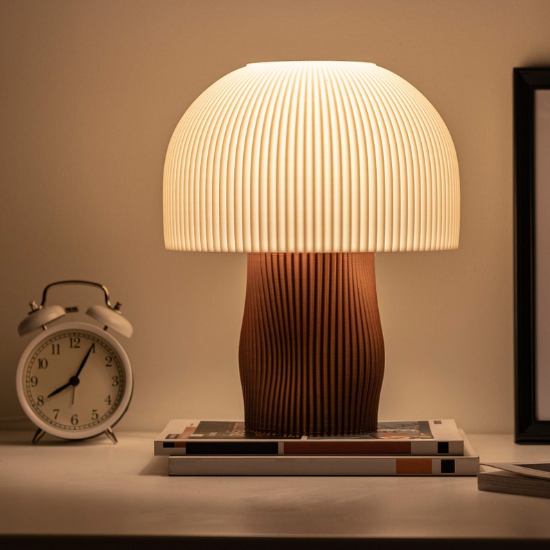 Lampe de table champignon moderne, éclairage de chambre à coucher pour une décoration intérieure esthétique image 5