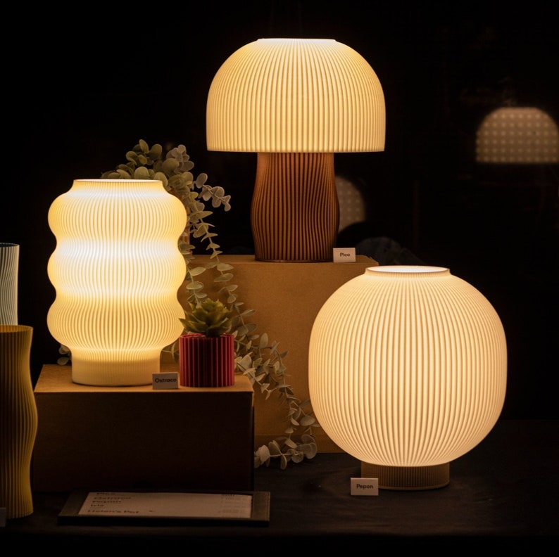 Lampe de table moderne, lampe de chevet pour décoration intérieure esthétique, lampe de bureau étudiant Ostraco image 1