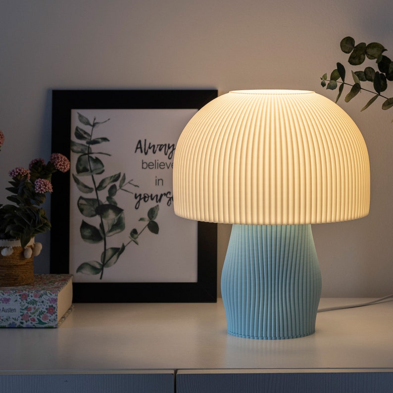 Moderne Pilz-Tischlampe, Schlafzimmerbeleuchtung für ästhetische Wohnkultur Bild 3