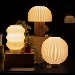 Lampe de table moderne, lampe de chevet pour décoration d'intérieur moderne, lampe d'ambiance comme cadeau de Noël Ostraco image 2