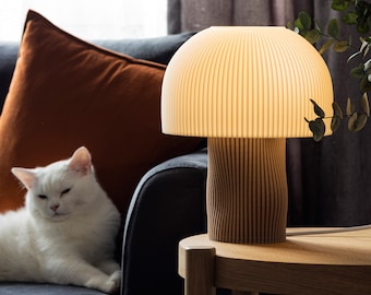 Lampe de table champignon moderne, éclairage de chambre à coucher pour une décoration intérieure esthétique