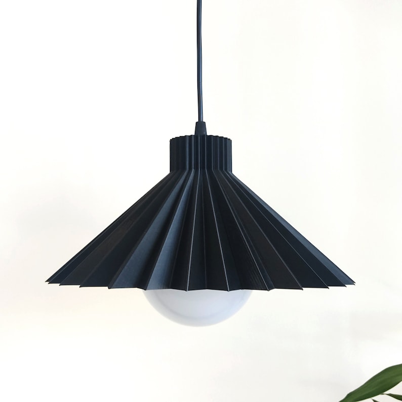 Black Lampshade as a Modern Hanging Lamp for Bedroom Lighting - Etsy