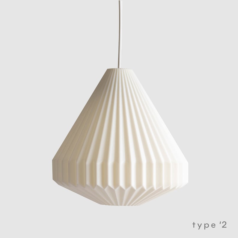 Modern Origami Pendant Light as a Japandi Hanging Lampshade for Minimalist Home Decor SoraTobu Type '2