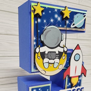 Astronaut 3D Number Centerpiece: Outer Space Birthday Party Decoration