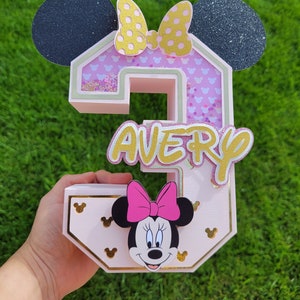 Minnie Mouse 3D Number: Birthday Party Centerpiece