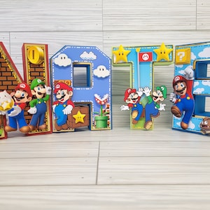 Mario 3D Letter Centerpiece: Super Mario Party Decoration