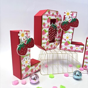 Strawberry 3D Letter, Strawberry Party Decoration, Strawberry Birthday ...
