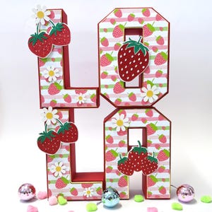 Strawberry 3D Letter, Strawberry Party Decoration, Strawberry Birthday ...