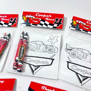 Cars Party Favor Bags, Personalized Cars Party Favors, Cars Kids Activities, Lightning McQueen Favor Bags, Cars Coloring Sheets