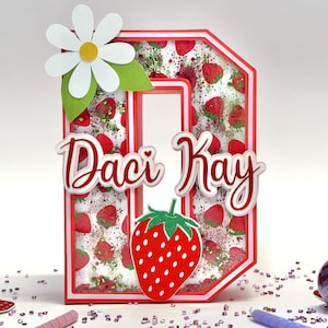 Strawberry Party Decoration, Strawberry 3D Letter, Strawberry Birthday Decor, Strawberry Centerpiece, Strawberry Theme, Berry First Birthday