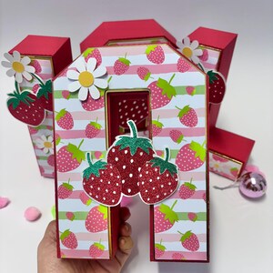 Strawberry 3D Letter, Strawberry Party Decoration, Strawberry Birthday ...