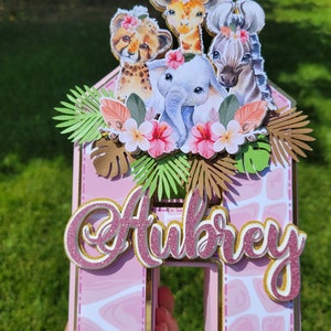 Pink Safari 3D Letter, Safari Baby Shower Decoration, Safari First Birthday Decoration, Pink Safari Decoration.
