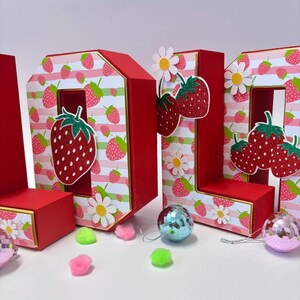 Strawberry 3D Letter, Strawberry Party Decoration, Strawberry Birthday ...
