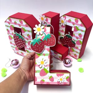Strawberry 3D Letter, Strawberry Party Decoration, Strawberry Birthday ...