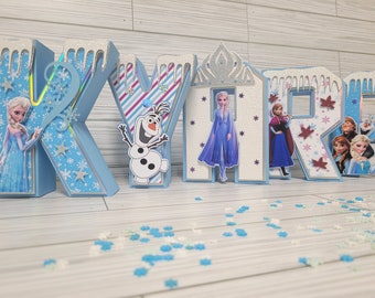 Frozen 3D Letter Decoration: Birthday Party Decor
