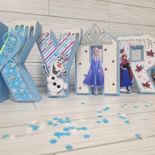verkwistend ingesteld Balling Frozen Custom Name 3D Letters Room Decoration Birthday - Etsy