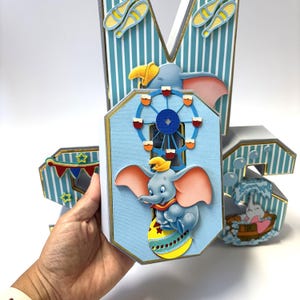 Dumbo 3D Letters, Dumbo Party Decoration, Dumbo Baby Shower Decoration, Dumbo Birthday Decor, Dumbo Party Decoration, Dumbo Centerpieces.