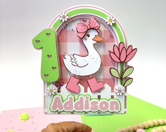One Silly Goose caketopper, Goose aangepaste caketopper, Silly Goose 1e verjaardag, One Silly Goose eerste verjaardag, Goose 1e verjaardag.