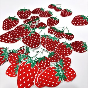Strawberry Die Cut, Strawberry Cutouts, Strawberry Party Decoration, Strawberry Set Decoration, Strawberries Table Decor, Set of 24