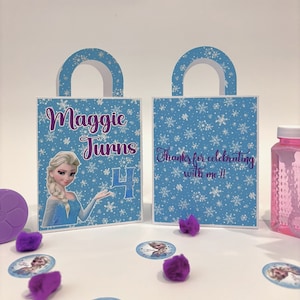 Personalized Frozen Party Favor Bags: Elsa Birthday Celebration