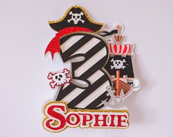 Pirate Party Theme - Cake Topper | Birthday Party | Children's Birthday | Personalised