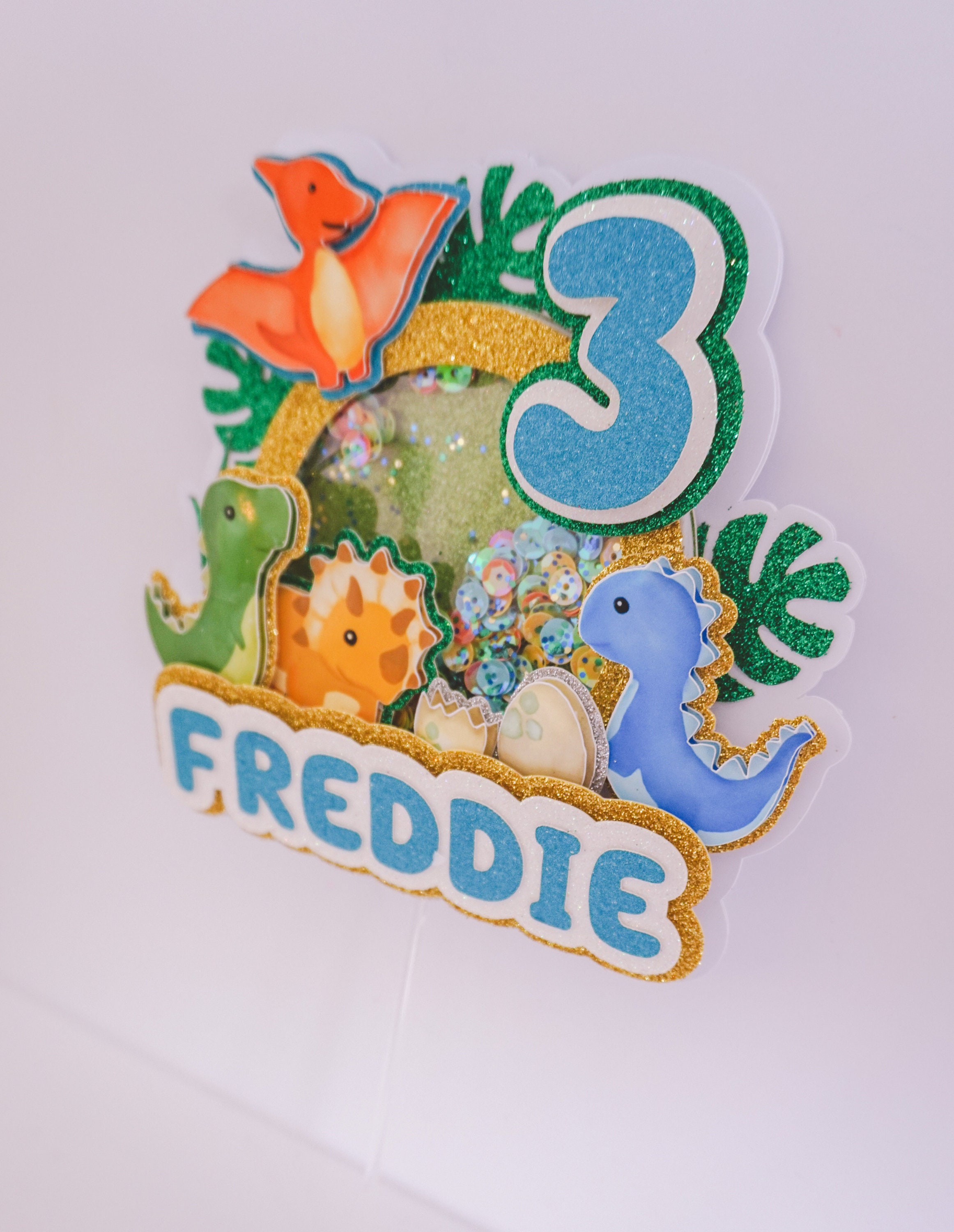 Dinosaur Cake Topper Dinosaur Shaker Cake Topper Dinosaur Cake Etsy