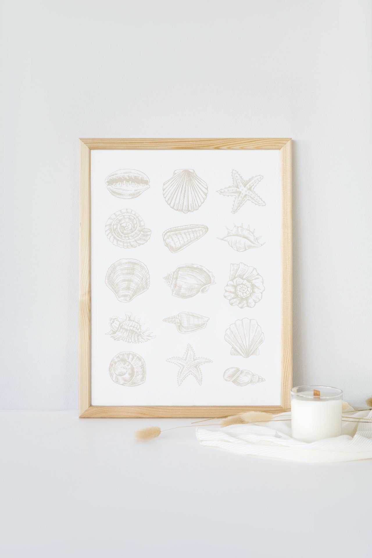 Coastal Beige Print, Seashells Wall Art, Beach House Decor, Coastal Cowgirl Art, Nautical Decor ...