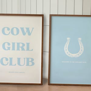 Cowgirl Nursery Prints: Blue Western Decor Set (Digital Download)