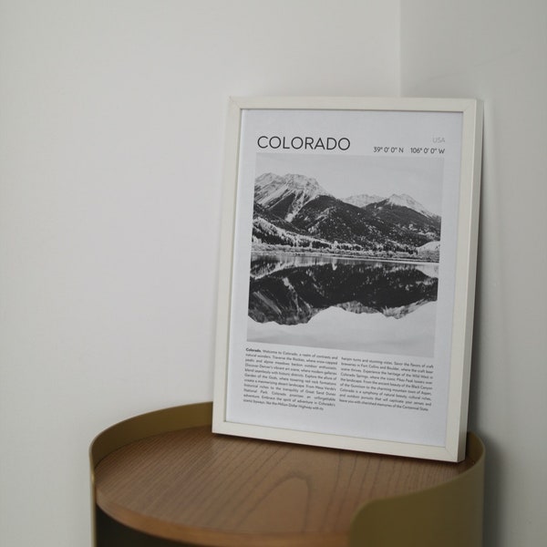 Colorado Print, Vintage Wall Art, Travel Black White Poster, Newspaper Print, Coastal Decor, Beach House Decor, Black and White Digital Art